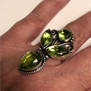 Peridot Stamped 925 Sterling Silver Ring